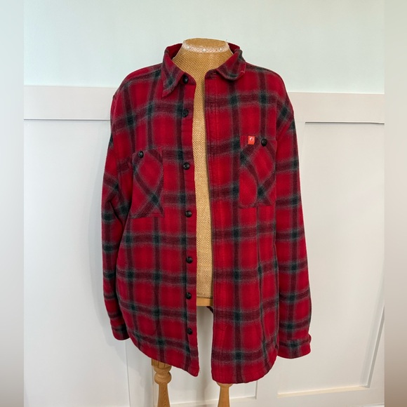 The American Outdoorsman Flannel Sherpa Lined Jacket Red Men’s XL chore coat - Picture 2 of 13